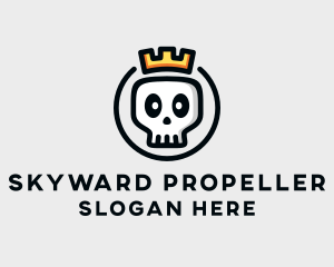 Crown Skull Badge logo design