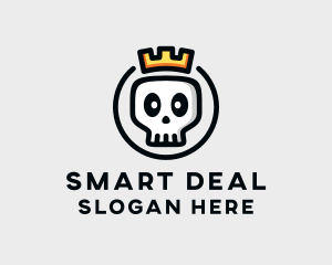 Crown Skull Badge logo design