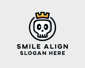 Crown Skull Badge logo design