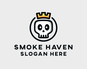 Crown Skull Badge logo design