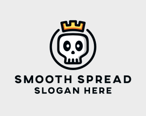 Crown Skull Badge logo design