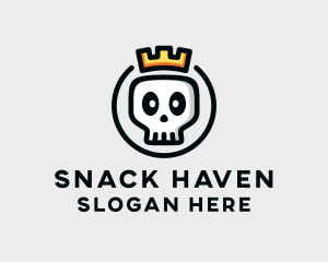 Crown Skull Badge logo design