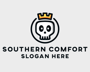 Crown Skull Badge logo design