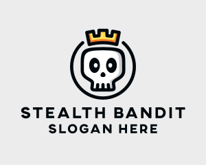 Crown Skull Badge logo design