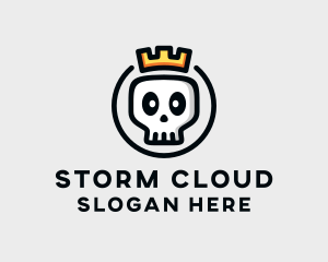 Crown Skull Badge logo design