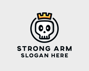 Crown Skull Badge logo design