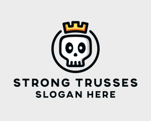 Crown Skull Badge logo design