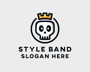 Crown Skull Badge logo design