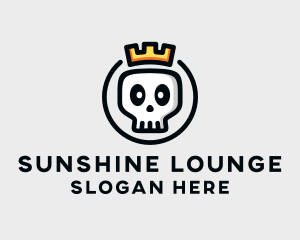 Crown Skull Badge logo design