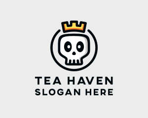 Crown Skull Badge logo design