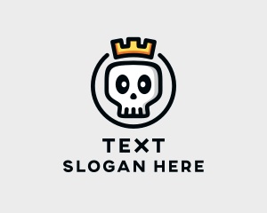 Crown Skull Badge logo design