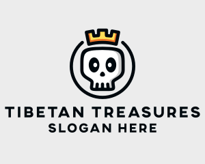 Crown Skull Badge logo design