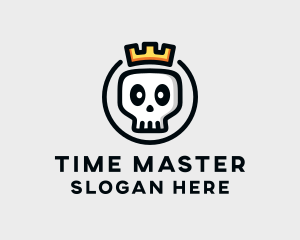 Crown Skull Badge logo design