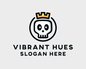 Crown Skull Badge logo design