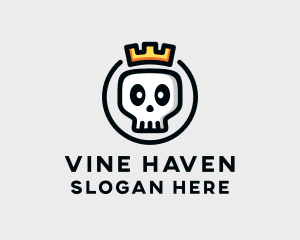 Crown Skull Badge logo design