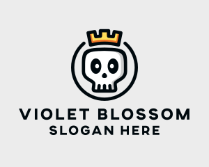 Crown Skull Badge logo design