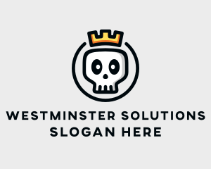 Crown Skull Badge logo design