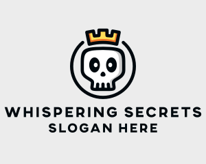 Crown Skull Badge logo design