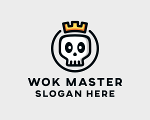 Crown Skull Badge logo design