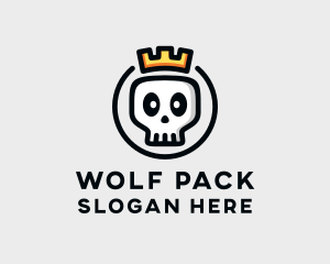 Crown Skull Badge logo design