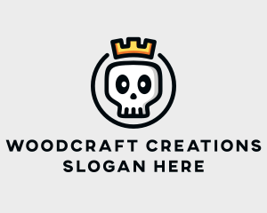 Crown Skull Badge logo design