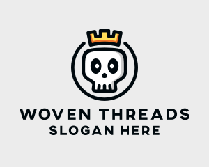 Crown Skull Badge logo design