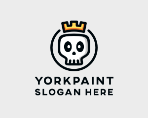 Crown Skull Badge logo design