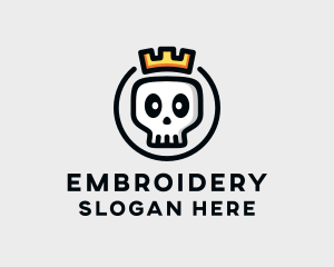 Crown Skull Badge logo design