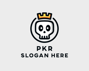 Crown Skull Badge logo design