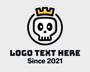Death - Crown Skull Badge logo design