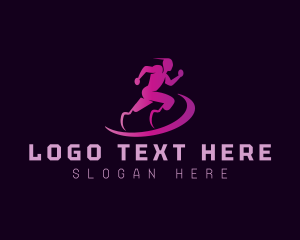 Wheelchair - Disability Paralympic Running logo design