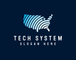 System - USA Tech Map logo design