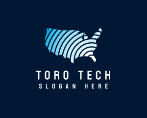 USA Tech Map logo design