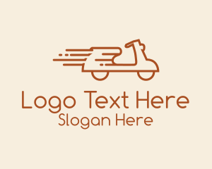 Logistics - Brown Speeding Motorcycle logo design