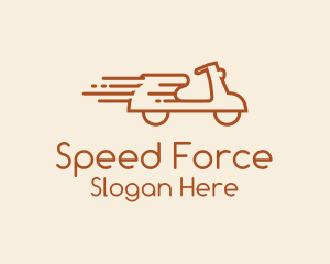 Brown Speeding Motorcycle logo design