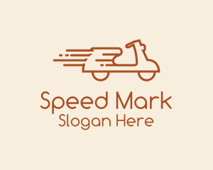 Brown Speeding Motorcycle logo design