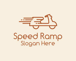 Brown Speeding Motorcycle logo design