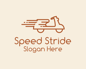 Brown Speeding Motorcycle logo design