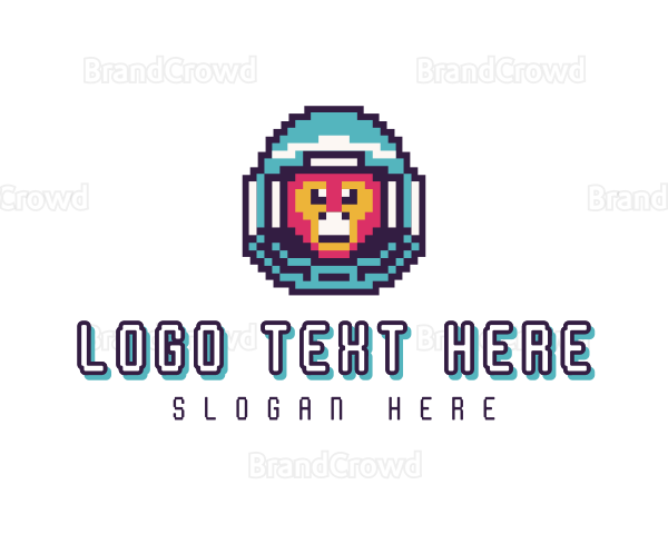 Pixel Astronaut Primate Logo