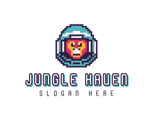 Pixel Astronaut Primate logo design