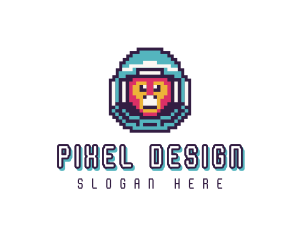 Pixel Astronaut Primate logo design