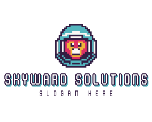 Pixel Astronaut Primate logo design