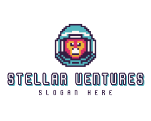 Pixel Astronaut Primate logo design