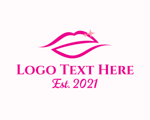 Lip Gloss - Sparkling Lips Makeup logo design