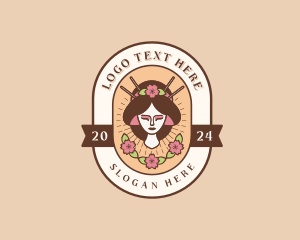 Woman - Oriental Beauty Geisha Woman logo design