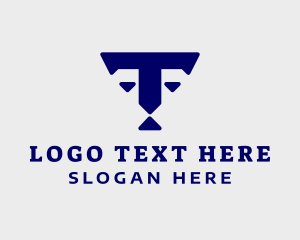 Blue Feline Letter T Logo