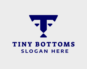 Blue Feline Letter T logo design