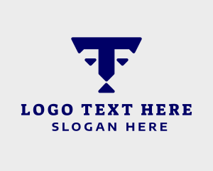 Letter T - Blue Feline Letter T logo design