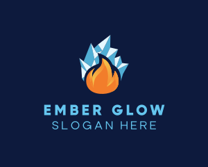 Flame Iceberg Ventilation logo design