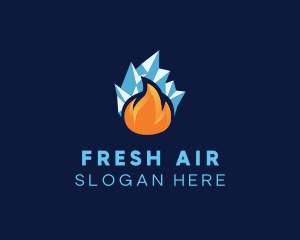 Flame Iceberg Ventilation logo design